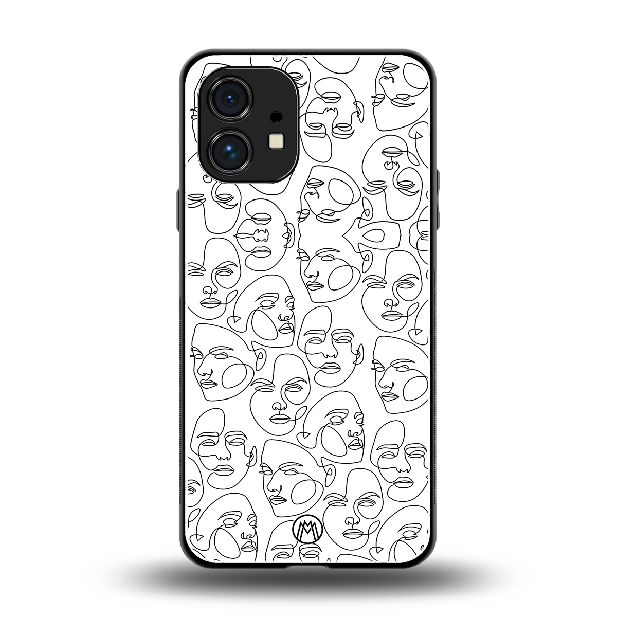 many faces white back phone cover | glass case for nothing phone 1