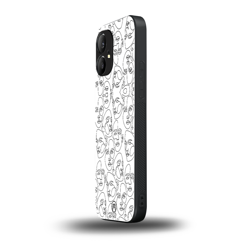 many faces white back phone cover | glass case for nothing phone 1