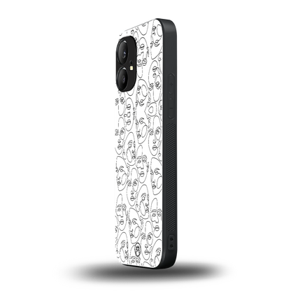 many faces white back phone cover | glass case for nothing phone 1