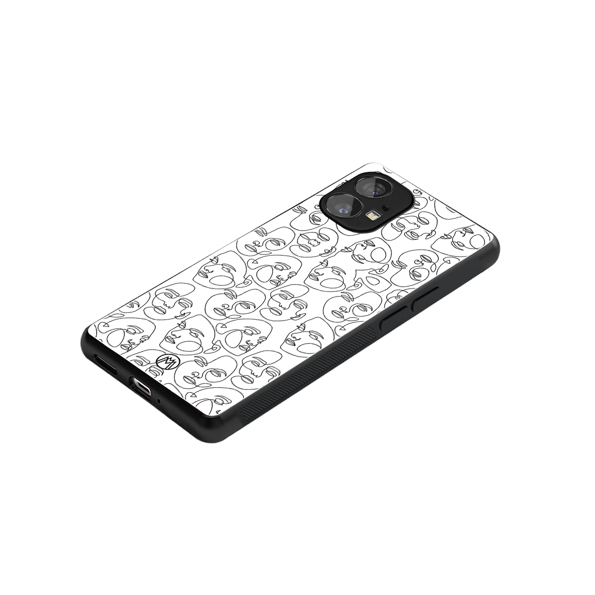 many faces white back phone cover | glass case for nothing phone 1