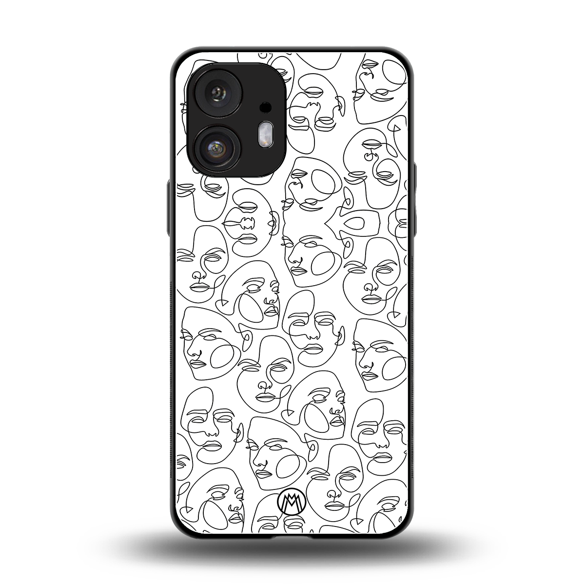 many faces white back phone cover | glass case for nothing phone 2