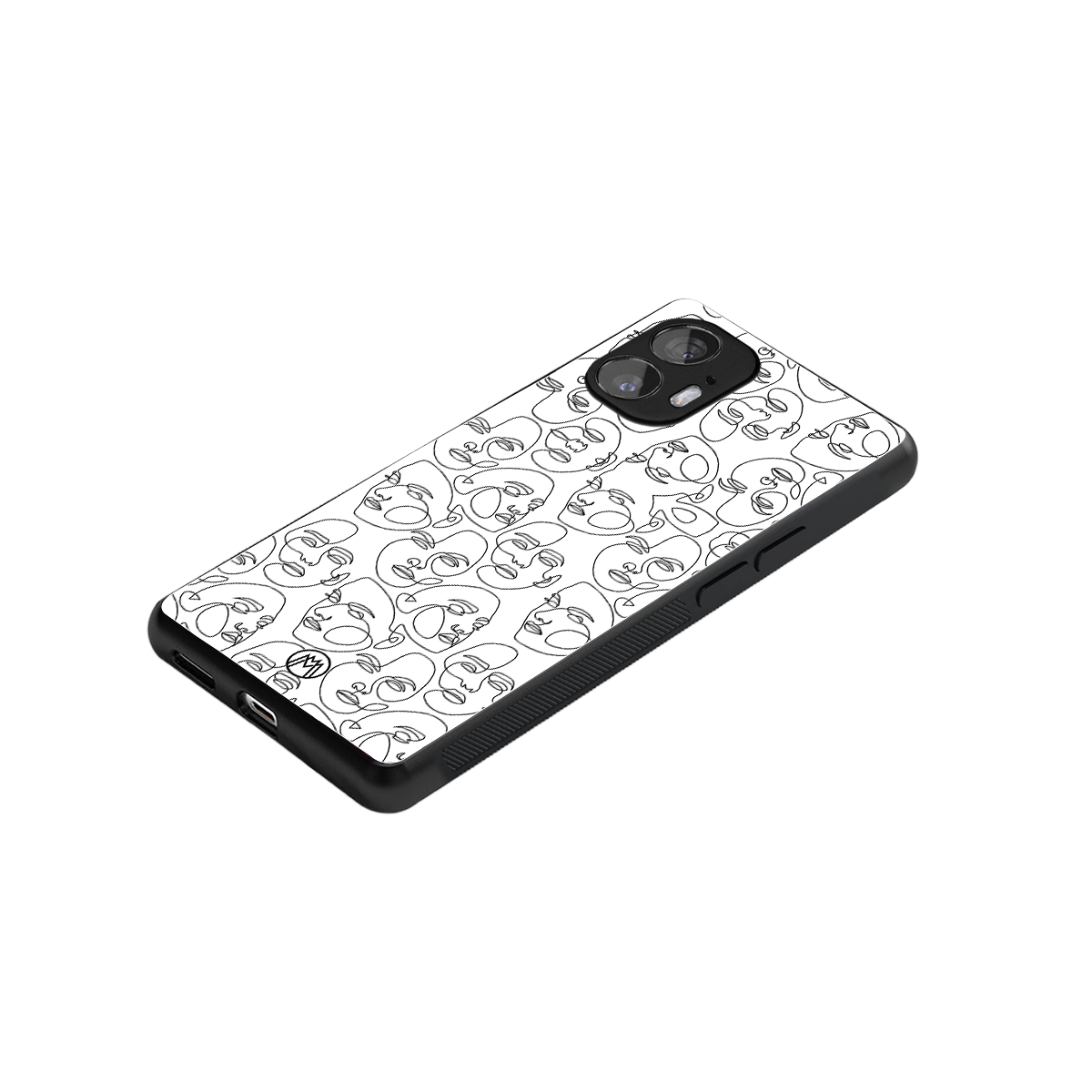 many faces white back phone cover | glass case for nothing phone 2