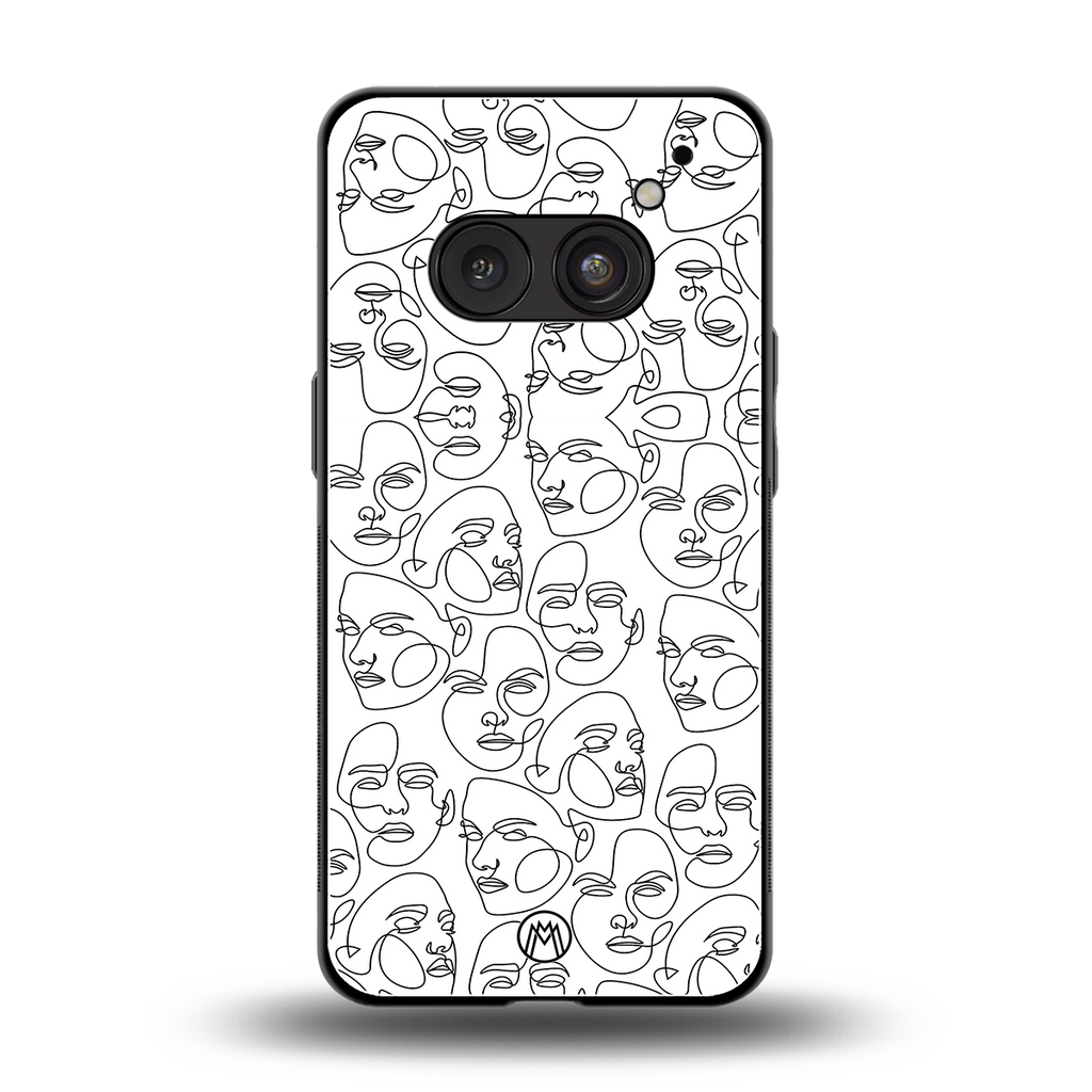many faces white back phone cover | glass case for nothing phone 2a