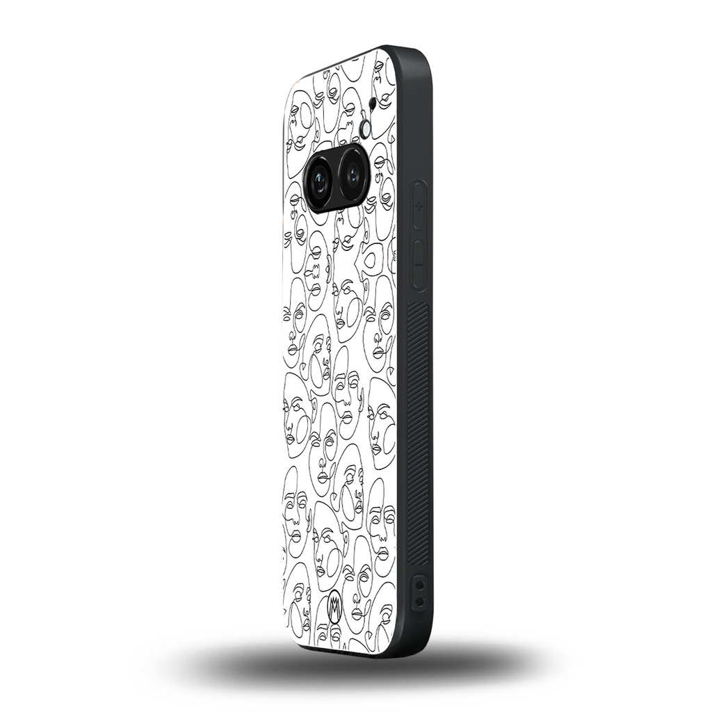 many faces white back phone cover | glass case for nothing phone 2a