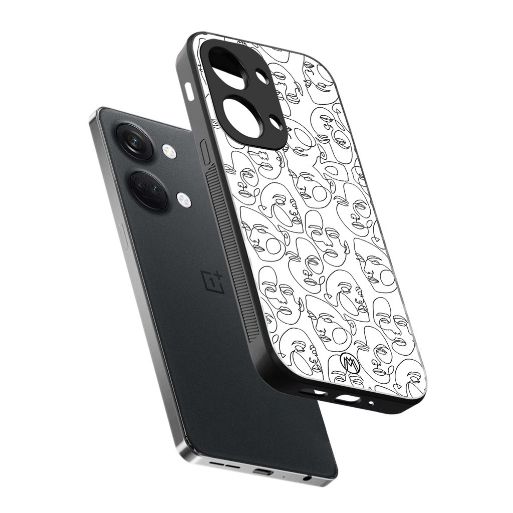 many faces white back phone cover | glass case for oneplus nord 3