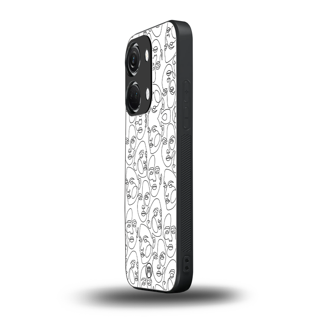 many faces white back phone cover | glass case for oneplus nord 3