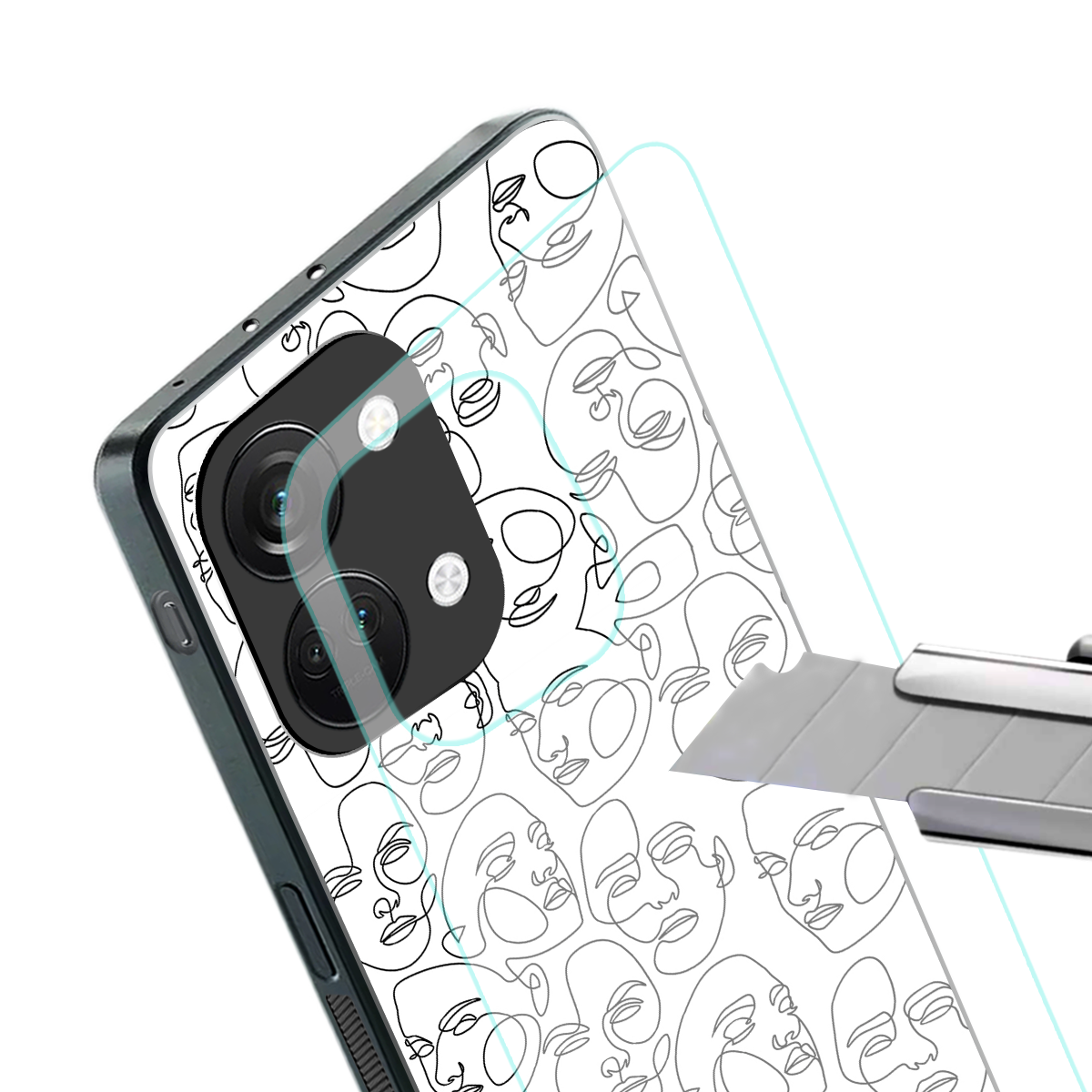 many faces white back phone cover | glass case for oneplus nord 3