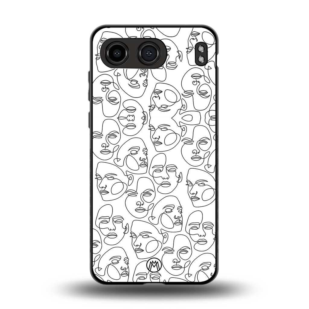 many faces white back phone cover | glass case for oneplus nord 4
