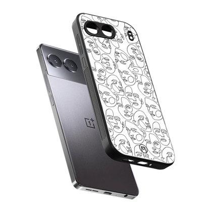 many faces white back phone cover | glass case for oneplus nord 4