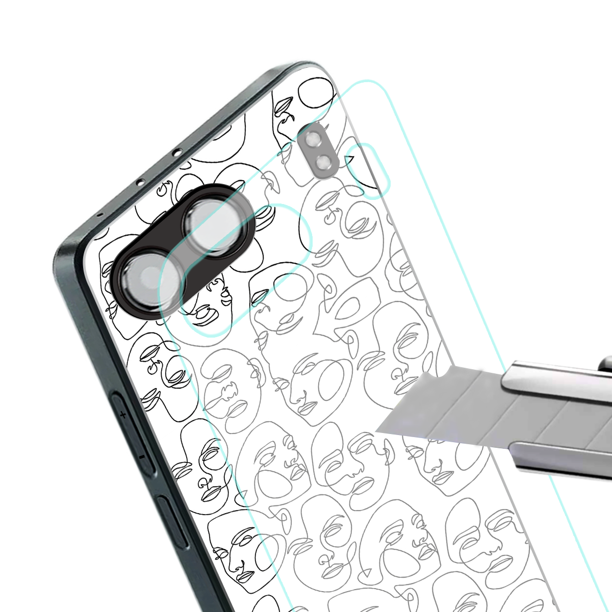 many faces white back phone cover | glass case for oneplus nord 4