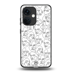 many faces white back phone cover | glass case for oneplus nord ce 3