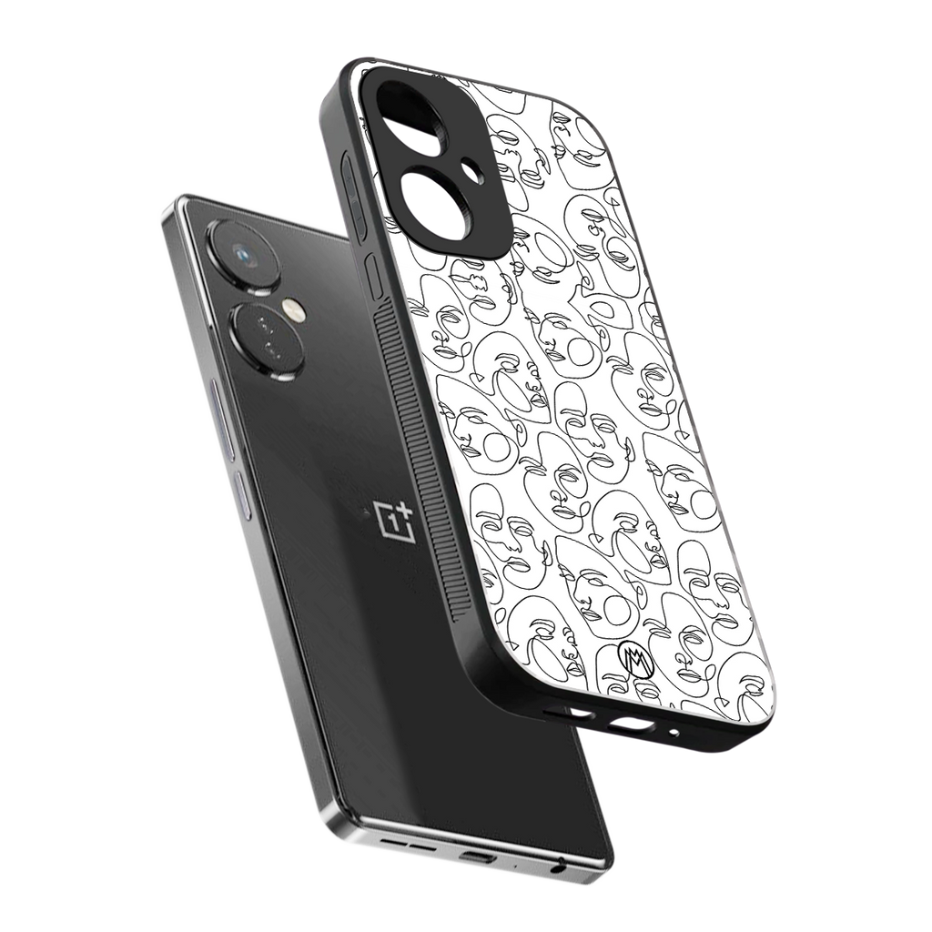 many faces white back phone cover | glass case for oneplus nord ce 3