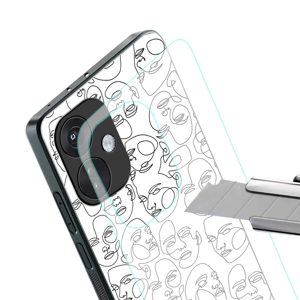 many faces white back phone cover | glass case for oneplus nord ce 3