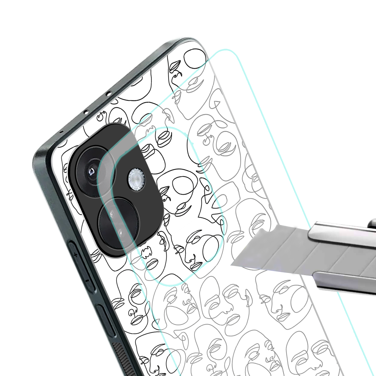 many faces white back phone cover | glass case for oneplus nord ce 3