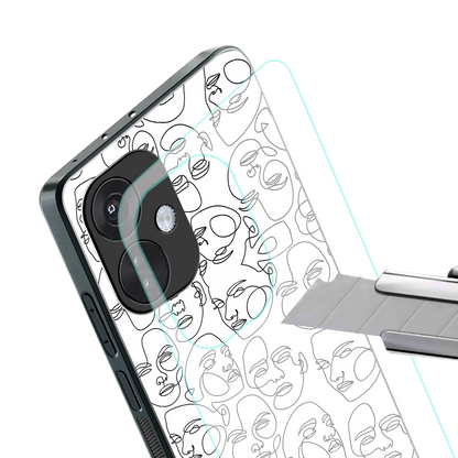 many faces white back phone cover | glass case for oneplus nord ce 3