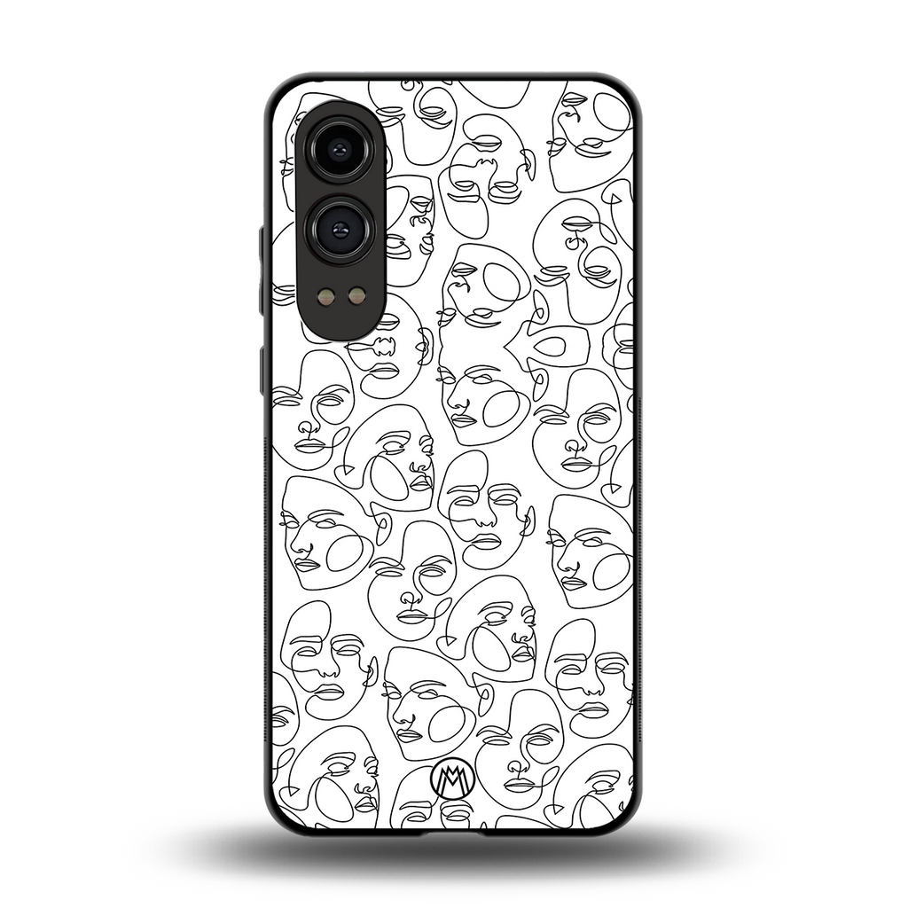 many faces white back phone cover | glass case for oneplus nord ce 4 lite