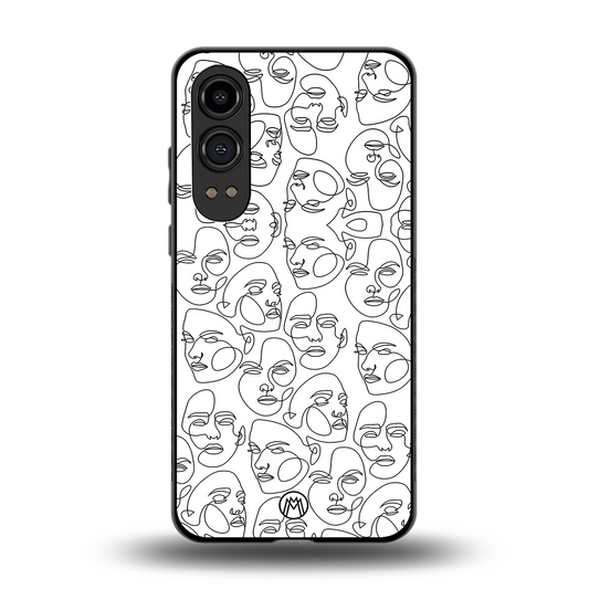 many faces white back phone cover | glass case for oneplus nord ce 4 lite