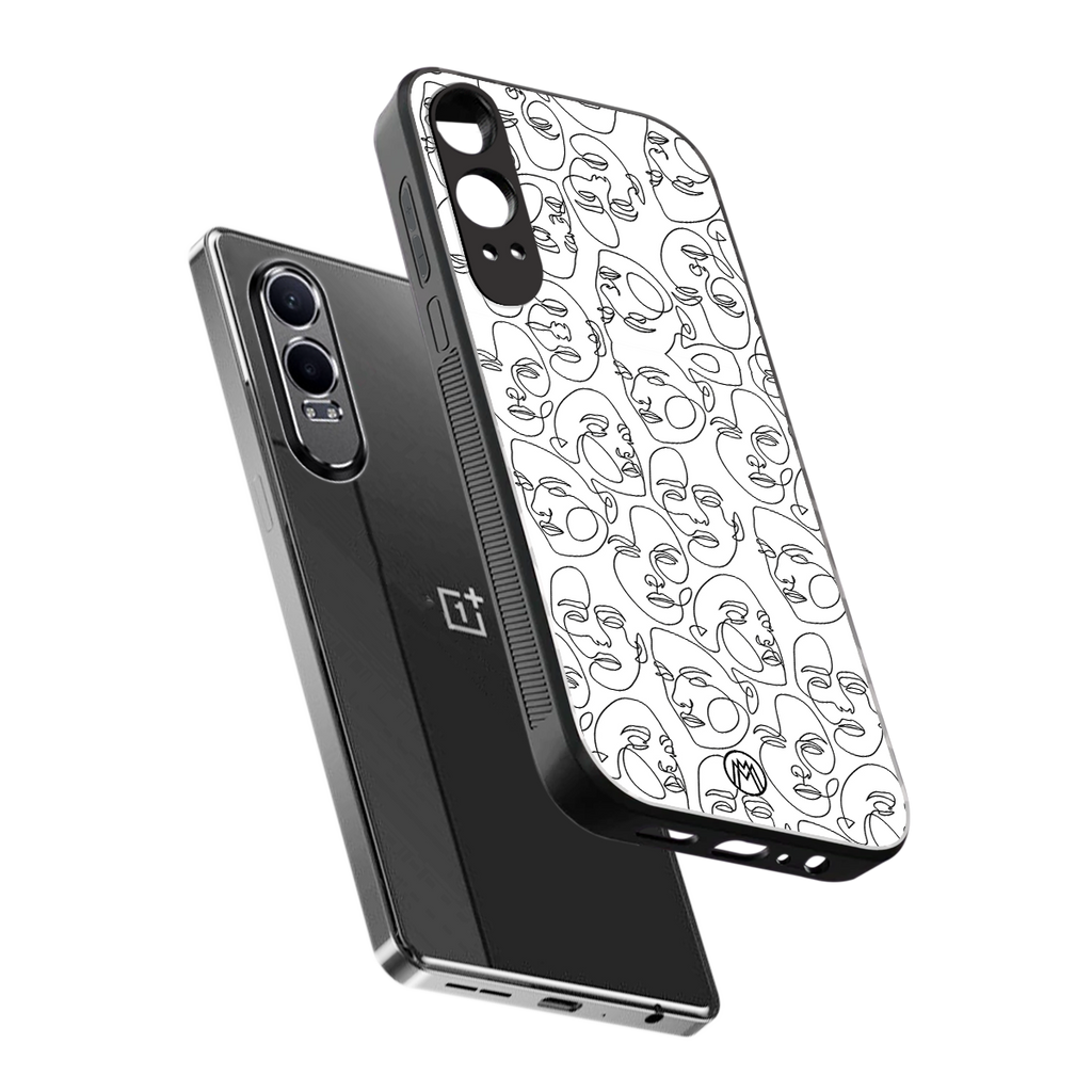 many faces white back phone cover | glass case for oneplus nord ce 4 lite