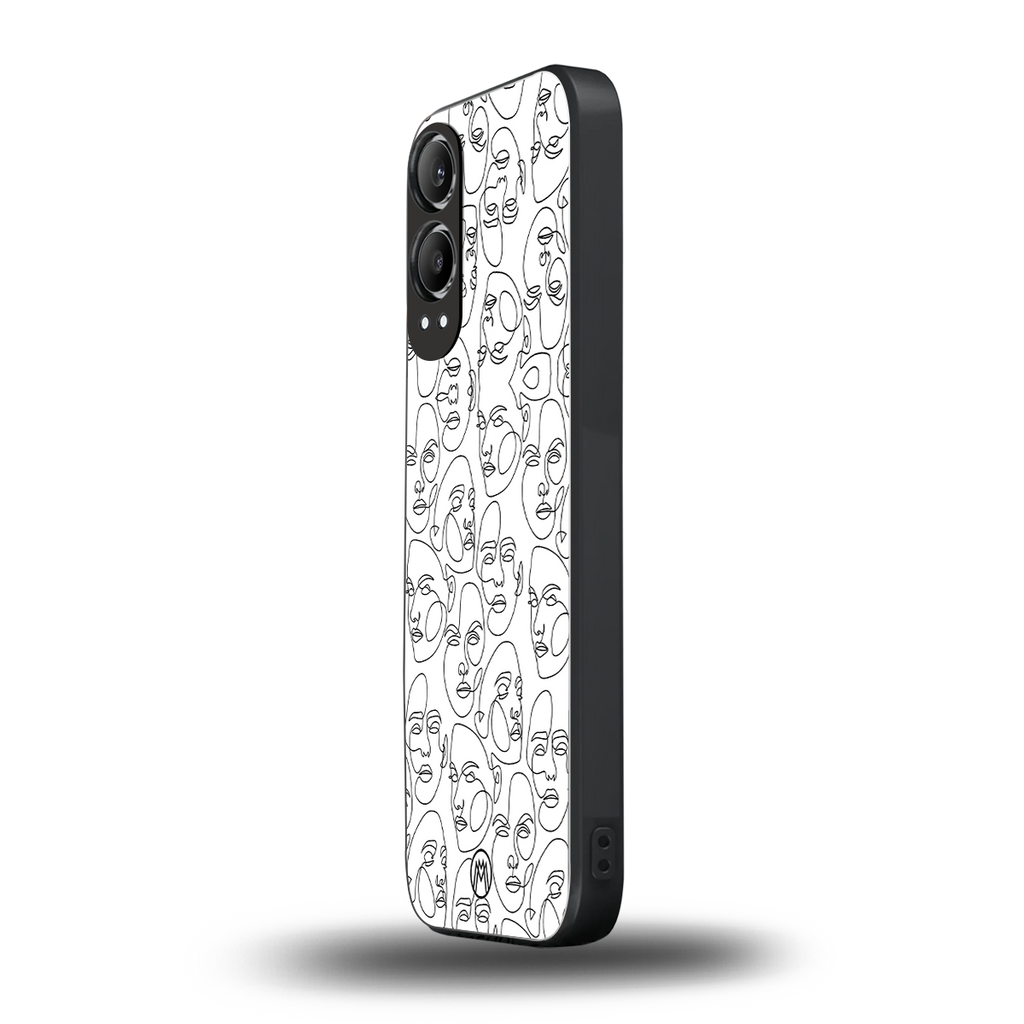 many faces white back phone cover | glass case for oneplus nord ce 4 lite