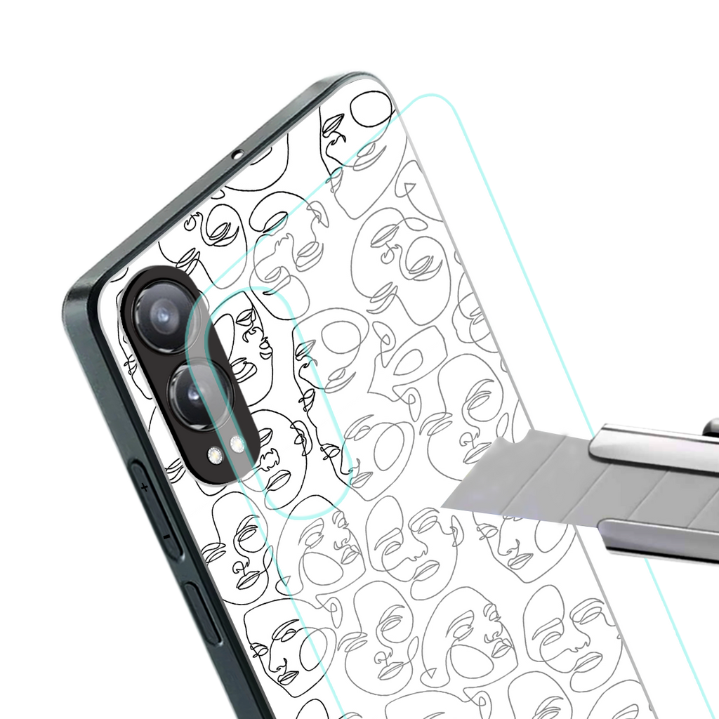 many faces white back phone cover | glass case for oneplus nord ce 4 lite