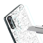 many faces white back phone cover | glass case for oneplus nord ce 4 lite