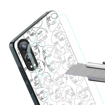 many faces white back phone cover | glass case for oneplus nord ce 4 lite