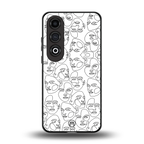 many faces white back phone cover | glass case for oneplus nord ce 4