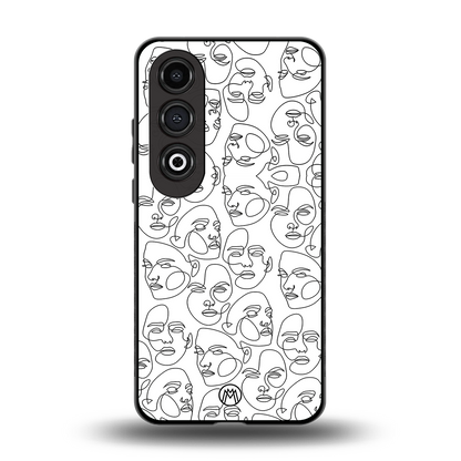 many faces white back phone cover | glass case for oneplus nord ce 4