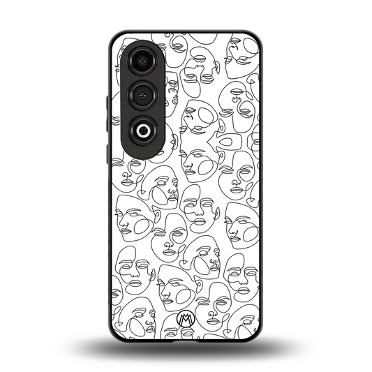 many faces white back phone cover | glass case for oneplus nord ce 4