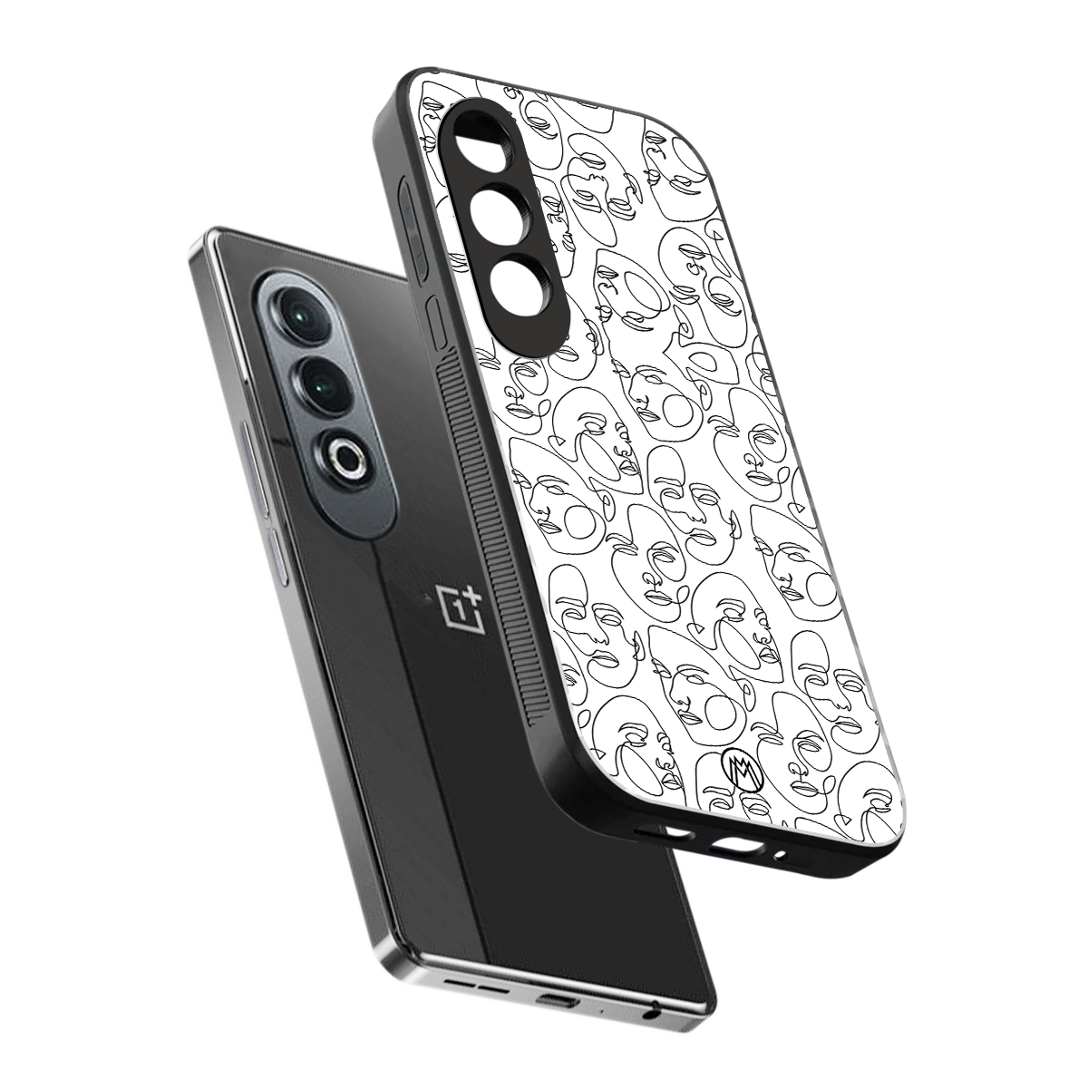 many faces white back phone cover | glass case for oneplus nord ce 4