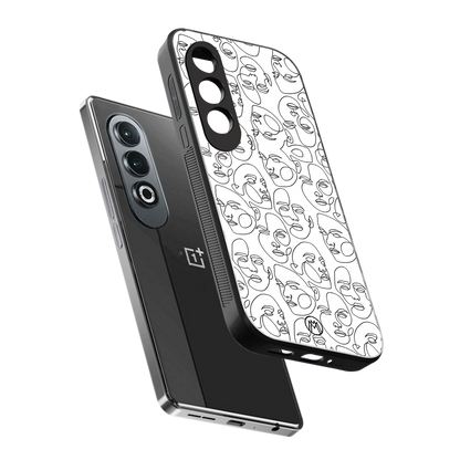 many faces white back phone cover | glass case for oneplus nord ce 4