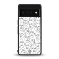many faces white back phone cover | glass case for google pixel 6 pro