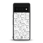 many faces white back phone cover | glass case for google pixel 6 pro
