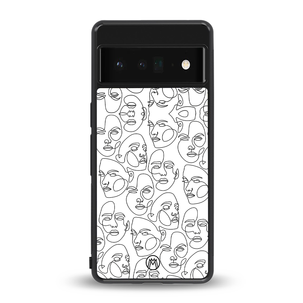 many faces white back phone cover | glass case for google pixel 6 pro