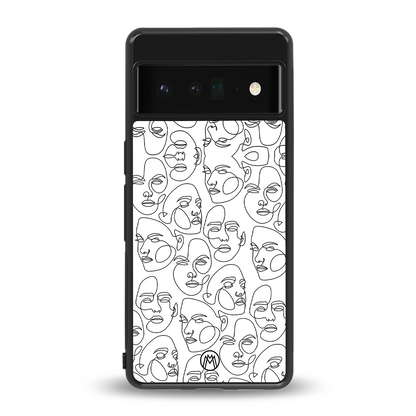 many faces white back phone cover | glass case for google pixel 6 pro