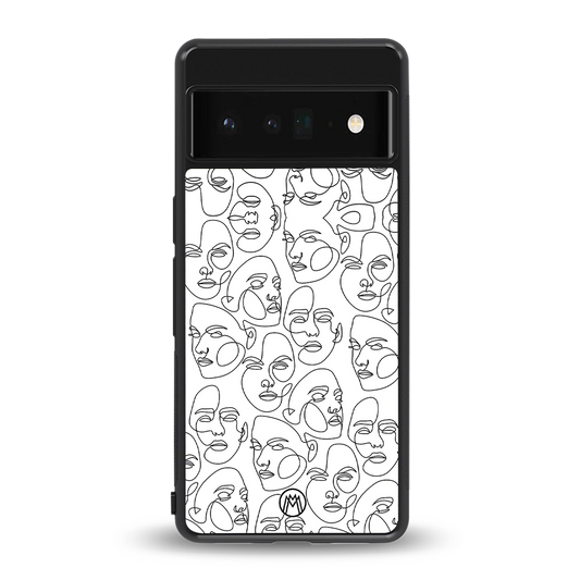 many faces white back phone cover | glass case for google pixel 6 pro