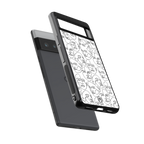 many faces white back phone cover | glass case for google pixel 6 pro
