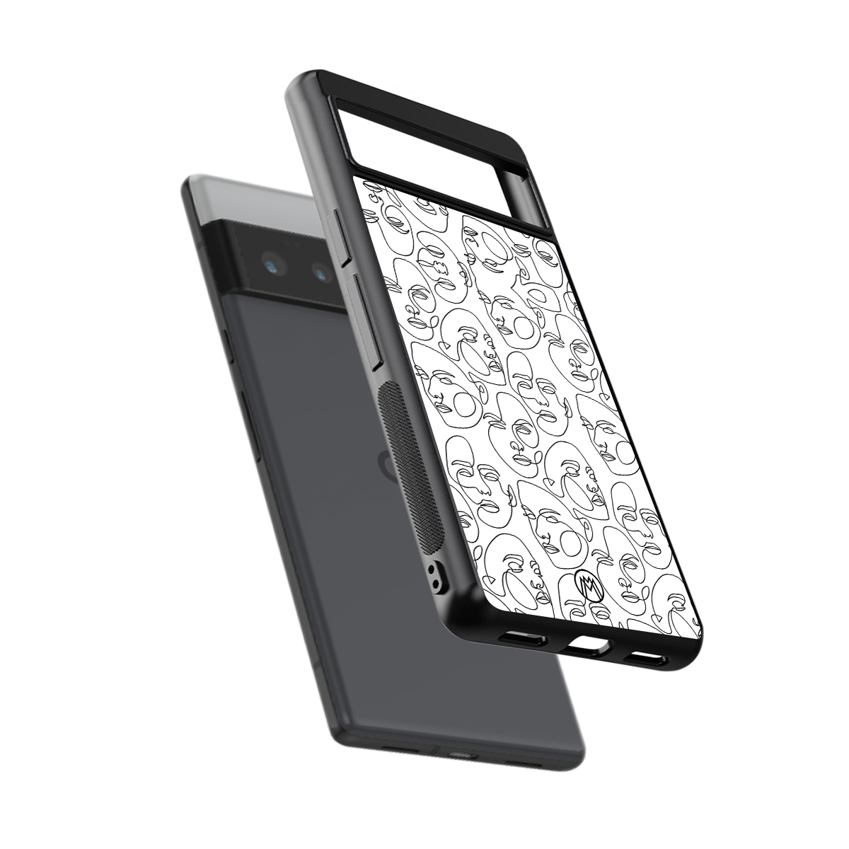 many faces white back phone cover | glass case for google pixel 6 pro