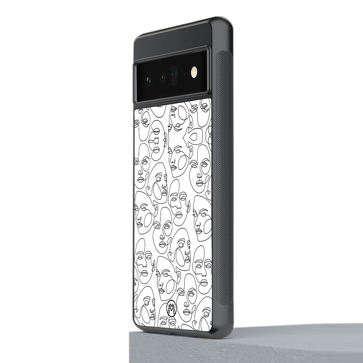 many faces white back phone cover | glass case for google pixel 6 pro