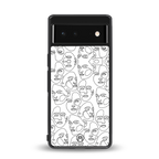 many faces white back phone cover | glass case for google pixel 6
