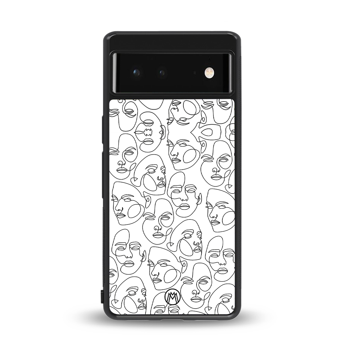 many faces white back phone cover | glass case for google pixel 6