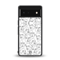 many faces white back phone cover | glass case for Google Pixel 6A
