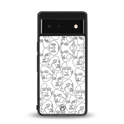 many faces white back phone cover | glass case for Google Pixel 6A