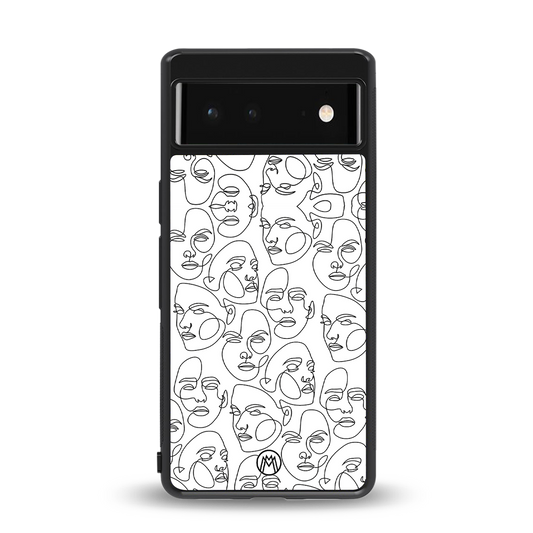 many faces white back phone cover | glass case for Google Pixel 6A