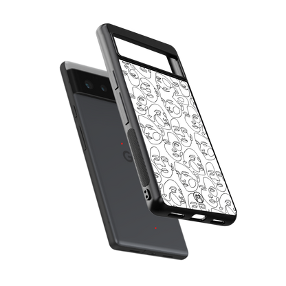 many faces white back phone cover | glass case for Google Pixel 6A