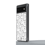 many faces white back phone cover | glass case for Google Pixel 6A