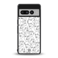 many faces white back phone cover | glass case for google pixel 7 pro