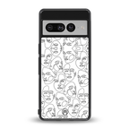 many faces white back phone cover | glass case for google pixel 7 pro