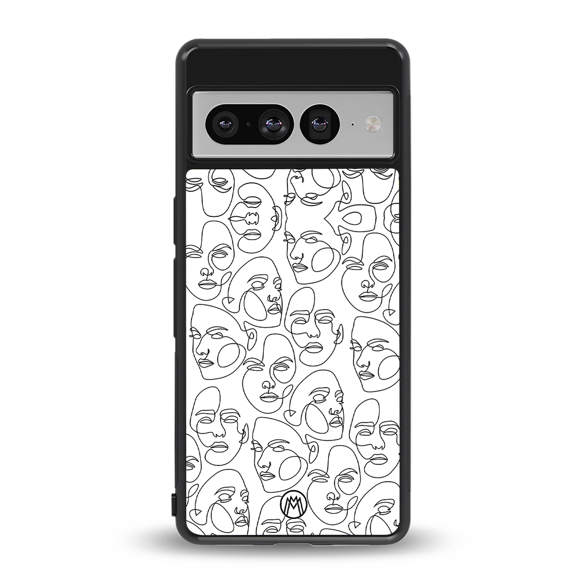 many faces white back phone cover | glass case for google pixel 7 pro