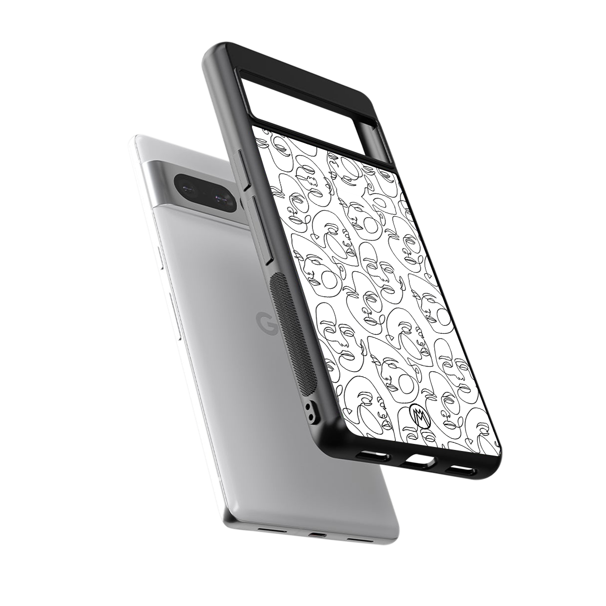 many faces white back phone cover | glass case for google pixel 7 pro